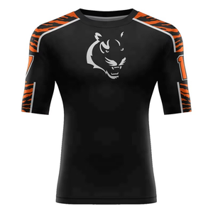 Custom Logo Unisex <b>BJJ</b> MMA <b>Rashguard</b> Long Sleeve Sports Compression Shirt Digital Printing Made In Pakistan - Product Image 6