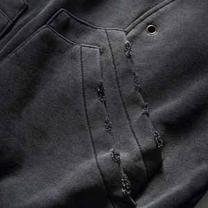 OEM logotipo personalizado desgastado ácido lavado cremallera-up hombres sudaderas con capucha Venta caliente ropa casual uso al aire libre fabricante personalizado Sudadera con capucha para hombres - Product Image 3