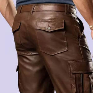 OEM Service Reasonable Price <b>Leather</b> <b>Shorts</b> For Men Latest Style Custom Design Streetwear Men <b>Leather</b> <b>Shorts</b> In Wholesale - Product Image 4