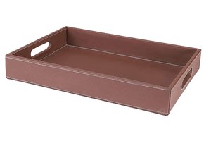 Bandeja de servicio de cuero de último diseño con mango de metal para el hogar, hotel y utensilios de cocina, bandeja para servir comida, logotipo personalizado - Product Image 3