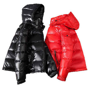 <b>Men</b> Shiny Puffer Down <b>Coat</b> Black and Red <b>Winter</b> <b>Warm</b> Casual Bubble Jackets - Product Image 2