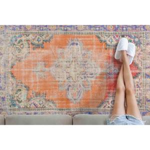 Tapis imprimé : Tapis délavé, Tapis rouges, Tapis oranges, Tapis Oushak, Tapis turc, Tapis en chenille - Product Image 2