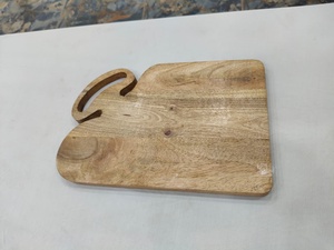 Round Acacia Wood Cutting Board with Handle for Home Kitchen Gift - Precise Handcrafted Wooden <b>Vegetable</b> <b>Chopper</b> - Product Image 3
