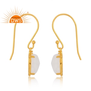 925เงินสเตอร์ลิงต่างหูชุบทอง18K ลายพระจันทร์สีรุ้งและเพชรสังเคราะห์สำหรับเป็นของขวัญสำหรับผู้หญิง - Product Image 4