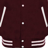 Chaqueta Varsity con panel de lana con acabado de manga sólida y parche grande hecho para paseos callejeros seguros y Noche de amigos relajados
