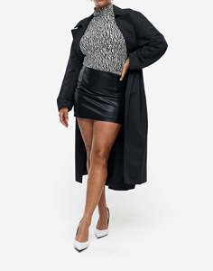 Jupe élégante en cuir véritable taille haute naturelle pour femmes, décontractée, écologique et extensible pour un usage quotidien 4 saisons - Product Image 2