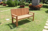 Banc de patio moderne en bois d'acacia, sièges d'extérieur avec accoudoirs et dossier pour jardin, cour, hôtel
