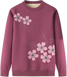 เสื้อสเวตเชิ้ตลายดอกไม้สำหรับผู้หญิง แขนยาว ทรงหลวม คอกลม แบบสวม ใส่ทำงานได้ สไตล์ลำลอง - Product Image 4