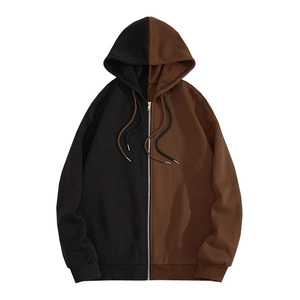 Sweat à capuche à fermeture éclair bicolore pour homme, design personnalisé, molleton de coton de haute qualité, sweat à capuche à fermeture éclair pour homme - Product Image 1