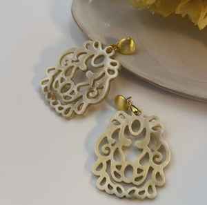 Vente en gros de boucles d'oreilles en corne de buffle Style animal de qualité supérieure 100% véritable corne naturelle polie étanche cadeau de mariage artisanat HF - Product Image 5