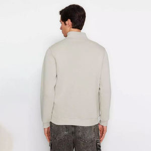 Vente chaude confortable sweat à capuche léger à manches longues col rond demi-fermeture éclair sweat-shirt pour hommes - Product Image 2