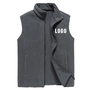 Nouvel arrivage High Street grande taille gilets pour hommes sans manches polaire brodé gilet respirant actif avec fermeture éclair sur le devant - Product Image 3