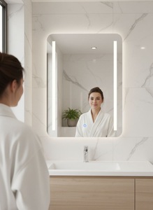 Men's Shaving <b>Mirror</b> With <b>LED</b> Light Strip For Bathroom Vanity <b>Makeup</b> Haircut grooming - Product Image 5