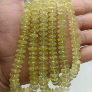 Perles de quartz citron allemandes, facettées, forme ronde, 8-11 mm, perles de quartz citron jaune naturel pour la fabrication de bijoux d'été, artisanat - Product Image 1