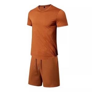 Ensembles de t-shirts unis avec logo personnalisé de haute qualité 100% coton Blank Training Jogging Suit Mens t-Shirts and Short Set - Product Image 5
