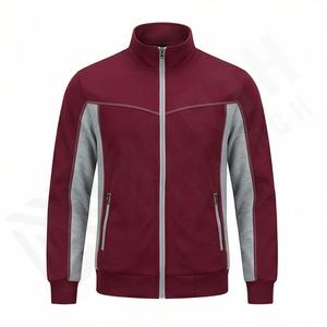 Conjunto Deportivo Ligero para Hombre, Material de Punto Suave, Chaqueta con Cierre, Pantalones Deportivos con Cintura Elástica, Ideal para Entrenamientos, Viajes, Días de Trabajo, Gimnasio - Product Image 1