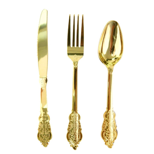 Luxury Wedding Stainless Steel <b>Flatware</b> Wholesale Cutlery Set in Bulk at Competitive Price Gold Polished for Party - Product Image 1