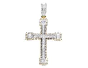 Hip Hop S925 plata esterlina Moissanite Iced Out Diamond Cross colgante para cada uso - Product Image 1