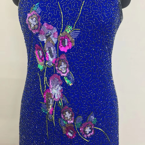 ใหม่สาวๆชุดเดรสปักเลื่อมแบบจีนหรูหราหรูหรายาวถึงเข่าลูกปัดทำมือ - Product Image 1