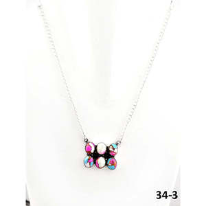 Southwest Style Cotton Candy Mohave & Sterling Silver Crystal <b>Necklace</b> - Product Image 4