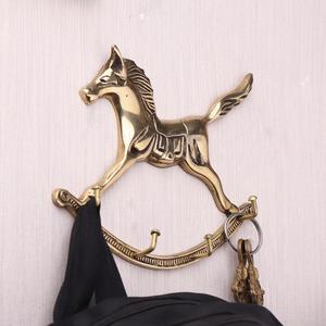 Handmade Golden Horse Brass Coat Wall Reusable Utility Hat Hooks Hangers Bags Clothes <b>Heavy</b> <b>Duty</b> - Product Image 1
