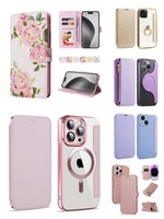 Funda de Cuero Tipo Cartera con Tapa Magnética Plegable y Protección Total para Teléfono Móvil, Funda de PU