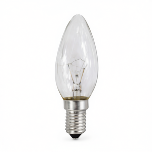 CLEAR 60W 125-130V E14 Incandescent <b>Bulb</b> Clear Candle Design - Product Image 2
