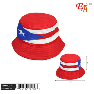 Cappello da pescatore con bandiera portoricana Eb, 6 pollici, in poliestere stampato, unisex, casual, per la pesca, primavera estate, per adulti, 58-60 cm - Product Image 1