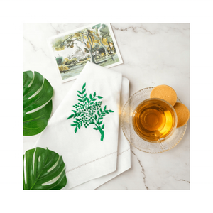 Serviette de cuisine en coton style ferme, motif feuilles vertes tendance, 40x60 cm, 280 GSM, tissu absorbant et doux, certifiée ISO 9001, durable pour le nettoyage de la cuisine - Product Image 1