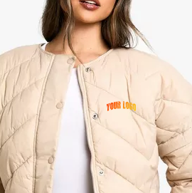 Veste matelassée réversible respirante et coupe-vent pour femme, collection Hiver 2025, avec fermeture éclair, couleur unie, style décontracté, personnalisable, haute qualité - Product Image 2