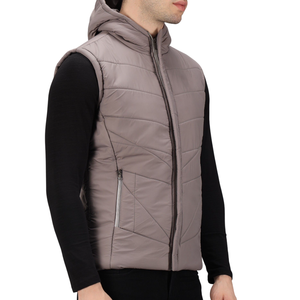 Gilet à capuche en duvet avec logo personnalisé pour hommes-Veste d'hiver chaude et respirante de qualité supérieure à demi-manches pour l'extérieur - Product Image 4
