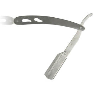 Rasoir de barbier à bord droit en acier inoxydable et 10 lames en acier inoxydable - Product Image 2