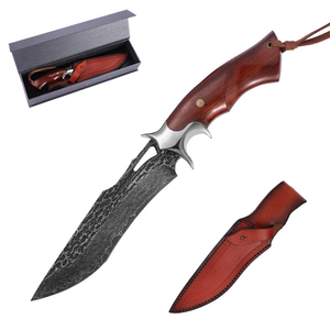 2025 nuevo OEM Stock PRESTIGE BLADES hecho a mano Acero de Damasco punto de caída cuchillo plegable de grado Industrial cuchillo de caza al aire libre - Product Image 6