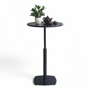 Table haute pliable 61,5 cm avec plateau rainuré et base ronde en fer de 60 mm pour bars à domicile et centres commerciaux – Table à cocktails - Product Image 1