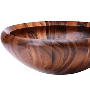 Rustic Bohemian Design Acacia <b>Wood</b> <b>Salad</b> <b>Bowl</b> with Leg Natural Wooden Serving <b>Bowl</b> Wholesale Kitchenware From Vietnam - Product Image 3