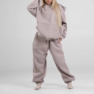 Sweat-shirt polaire à capuche de couleur unie pour femmes pull à manches longues doux et chaud pour l'hiver surdimensionné vêtements d'extérieur à la mode décontractés - Product Image 3