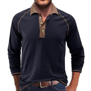 Chemise décontractée à manches longues pour homme, jersey de qualité supérieure, couleur unie, polyester/coton, séchage rapide, option de logo personnalisé, 180g - Product Image 4