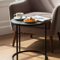 Ensemble de 3 tables d'appoint gigognes multifonctionnelles en fer et aluminium, modernes et durables, pour salon, chambre, canapé, appartement, café