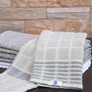 Premium Terry Cotton Kitchen Towel Ultra Absorbent Durable Quick Dry <b>Yarn</b> Dyed Damask Pattern Customized Colors - Product Image 1