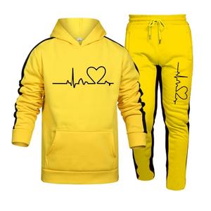 Nouvel ensemble de survêtement pour homme en taille plus, 2 pièces, sweat-shirt et pantalon de jogging, tenue de sport décontractée, imperméable, coupe-vent, 100% coton - Product Image 4