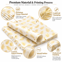 Papier d'emballage en rouleau personnalisé, imprimé, résistant à la graisse, recyclable, avec logo en feuille d'or, pour emballage cadeau de luxe, écologique, vente en gros