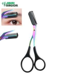 Tijeras Quirúrgicas Profesionales para Cejas con Peine, Hoja Curva de Acero Inoxidable - Product Image 5