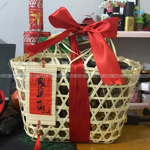 CESTA DE REGALO DE BAMBÚ rústica ecológica con asas Embalaje sostenible, reutilizable, sostenible para regalos o almacenamiento Decoración del hogar - Product Image 6