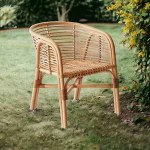 Chaise simple design en bambou Mobilier d'extérieur relaxant en rotin pour jardin en osier pour restaurant, hôtel, terrasse, salon, chambre à coucher - Product Image 3