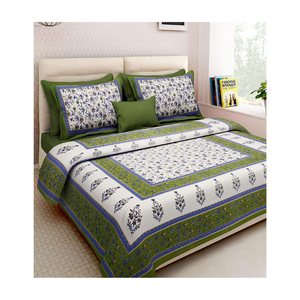 Broderie florale imprimée écologique de haute qualité sur une literie double 100% coton fabriquée en Inde avec du coton éthique et certifié GOTS - Product Image 3