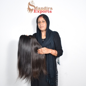 Vente en gros de cheveux vierges non transformés, vendeurs de faisceaux droits et longs noirs, cuticules vierges brutes alignées, cheveux humains indiens Natural Wave - Product Image 5