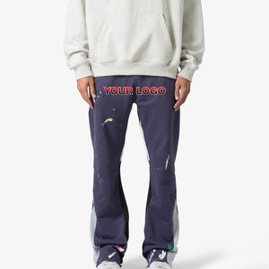 Vêtements décontractés Hip Hop 2025 coton éponge française personnalisés sérigraphiés Logo Baggy empilés pantalons de survêtement pour hommes, nouveauté 100% - Product Image 1