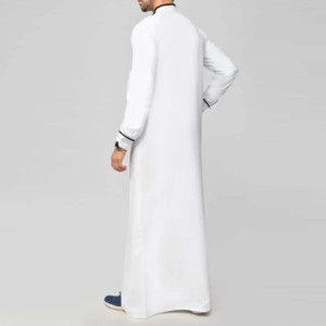 Vente en gros OEM de Jubbah traditionnelle masculine musulmane arabe, Thobe pour hommes, grande taille, manches longues, polyester/coton, style urbain - Product Image 4