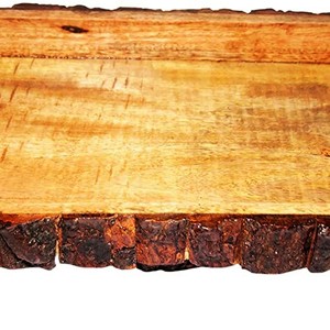 Plateau de service d'écorce d'arbre de 10 pouces à effet de bois 3 bol décoratif rond en dalle de bois avec écorce d'arbre fabriqué en Inde - Product Image 5