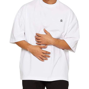 Dernier modèle de t-shirt d'été en coton épais de qualité supérieure à épaules tombantes uni vierge uni pour hommes stock surdimensionné pour hommes - Product Image 3